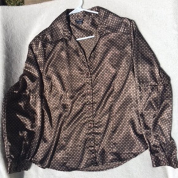 Willi Smith Vintage Button Down Blouse, sz L - Picture 2 of 7